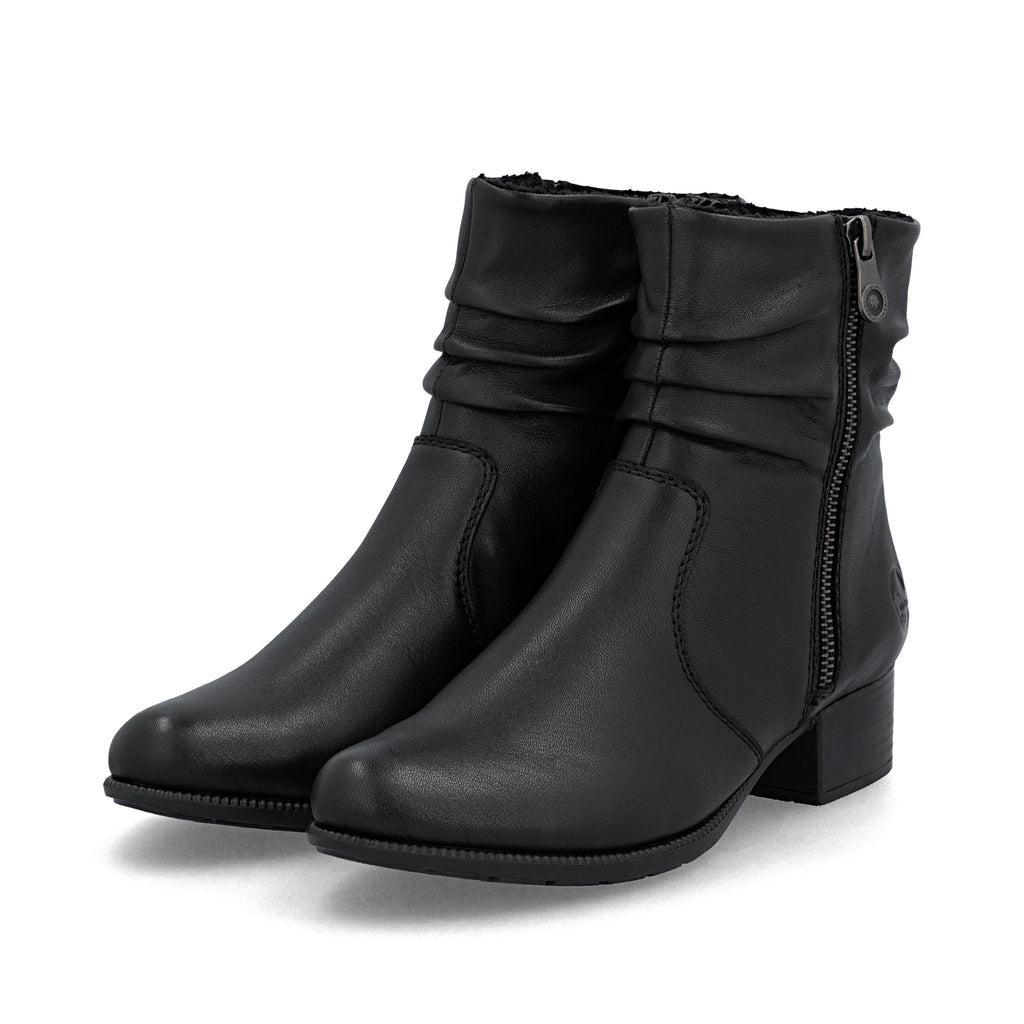 Rieker 78656-00 Ladies Low Heeled Ankle Boot Black