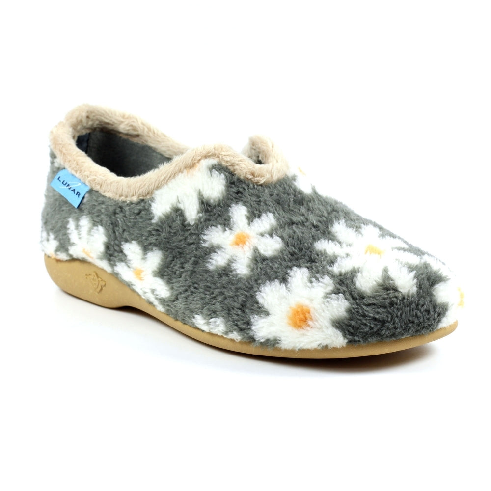 Lunar Daisy Grey Flower Slipper KLA021 Grey