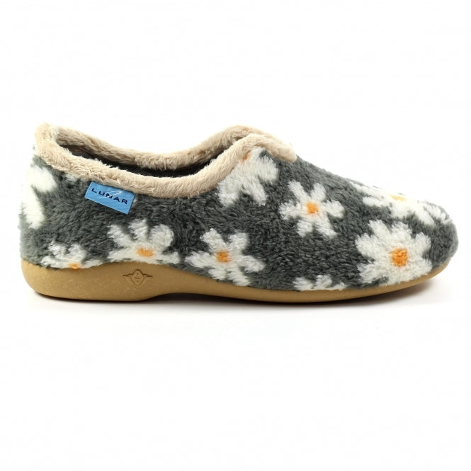 Lunar Daisy Grey Flower Slipper KLA021 Grey