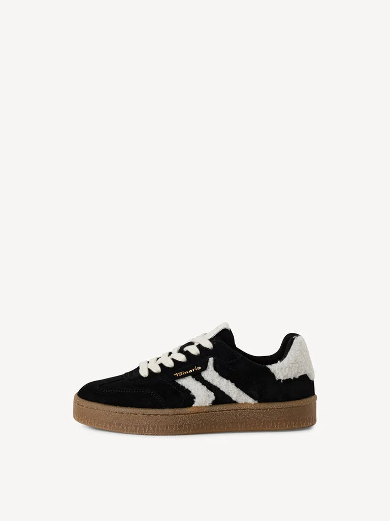 Tamaris Leather Sneaker Black/Fur 1-23723-44 083