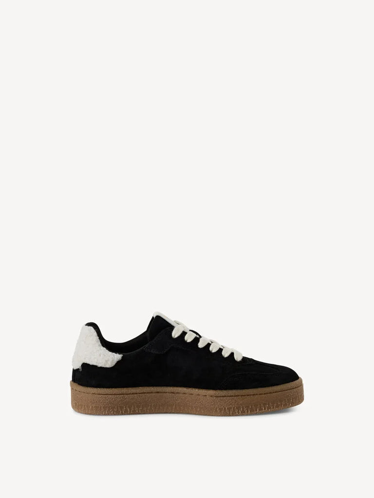 Tamaris Leather Sneaker Black/Fur 1-23723-44 083