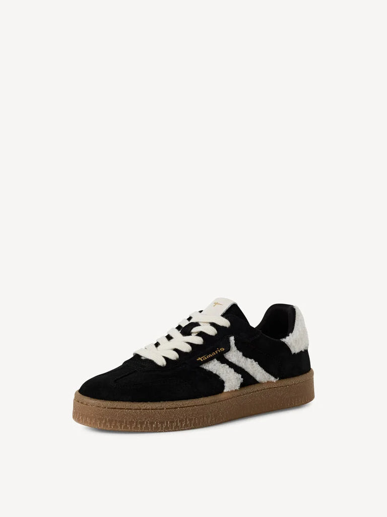 Tamaris Leather Sneaker Black/Fur 1-23723-44 083
