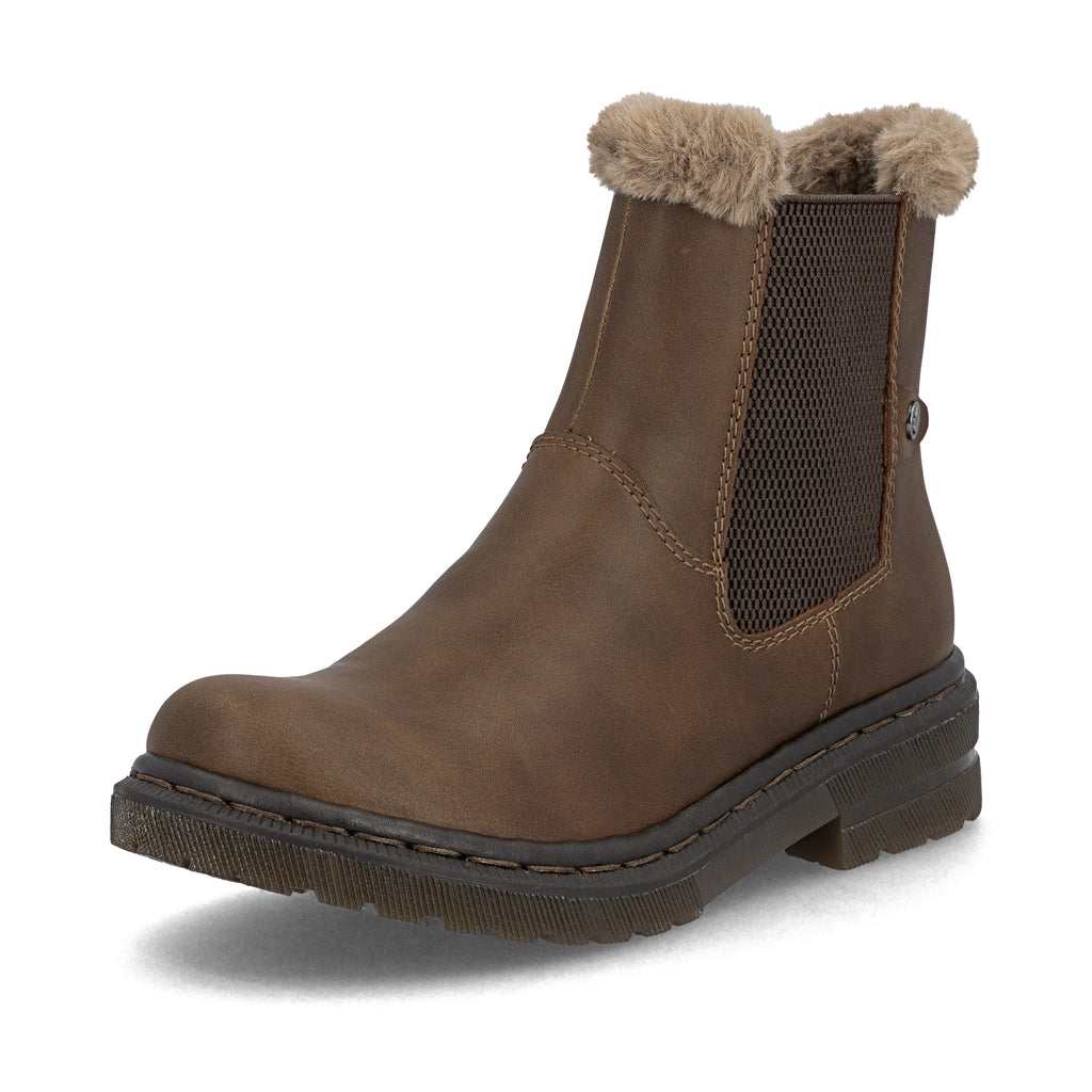Rieker 78250-22 Ladies Warm lined Ankle Boot Brown