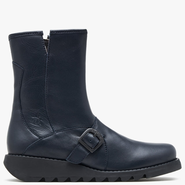 Fly London Sabe Ladies Zip Ankle Boot Navy – Schoose