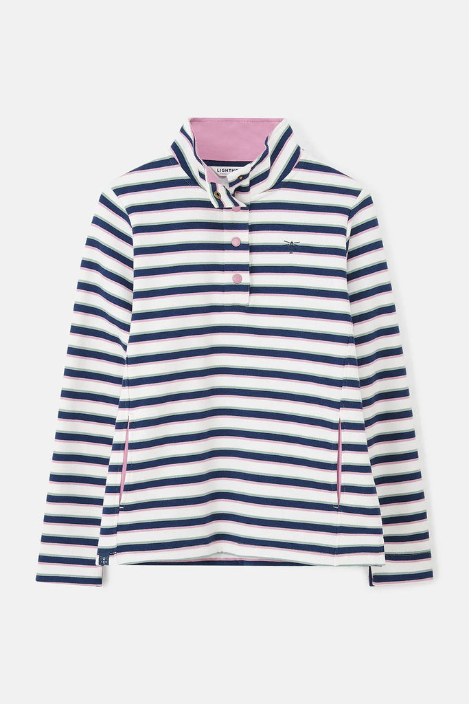 Lighthouse Haven II Jersey - Navy Sage Rose Stripe