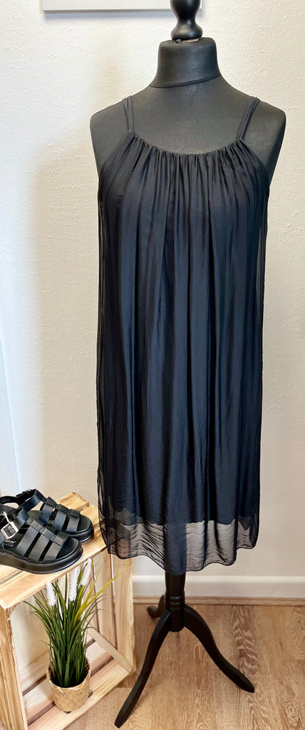 Plain Silk Midi Dress One Size Up to UK16