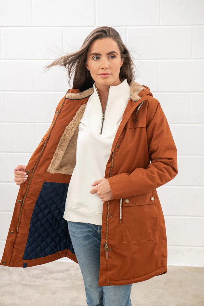 Lighthouse Isobel Ladies Long Coat Rust