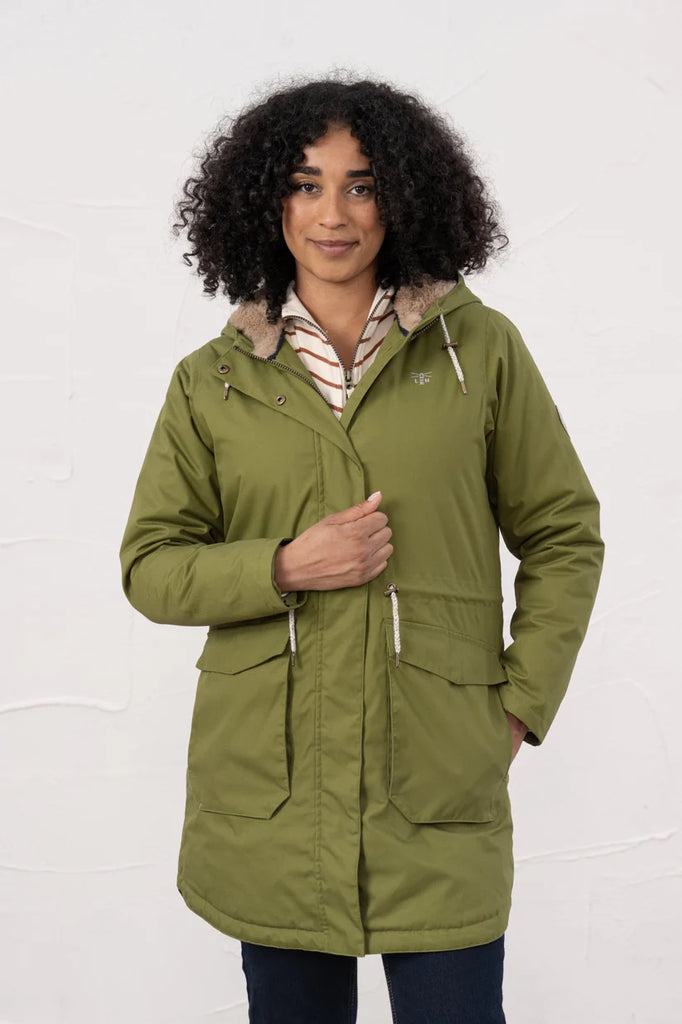 Lighthouse Isobel Cotton Rich Waterproof Coat - Sea Kelp