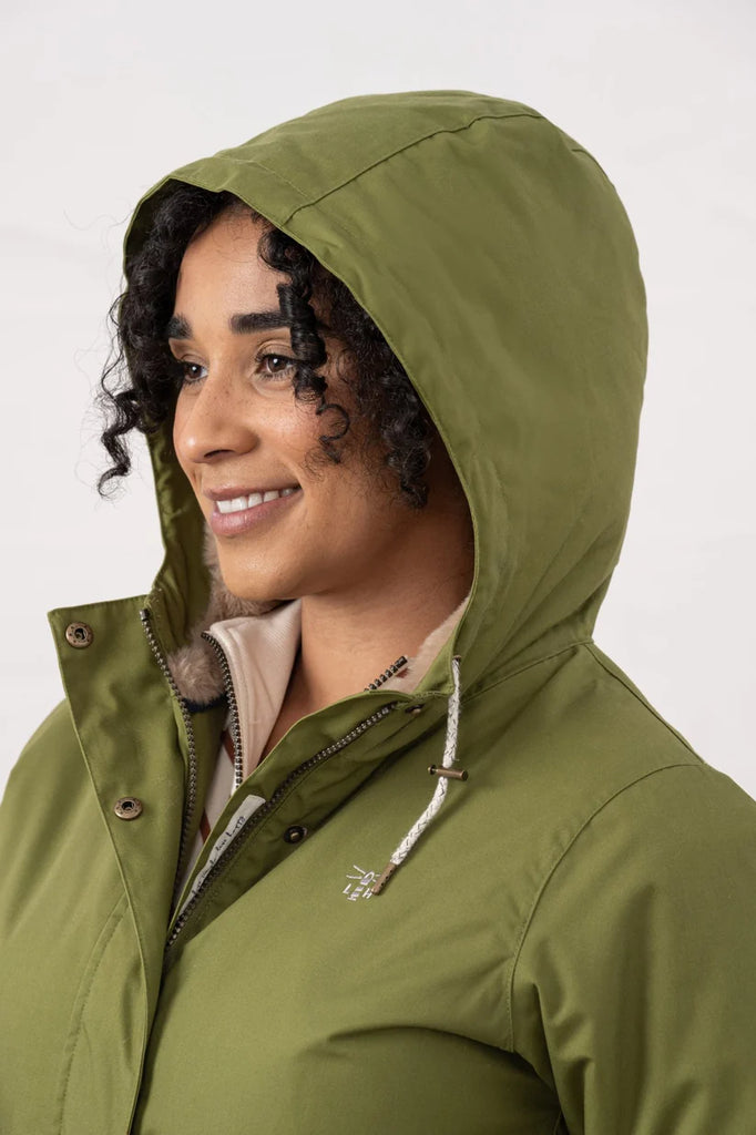 Lighthouse Isobel Cotton Rich Waterproof Coat - Sea Kelp