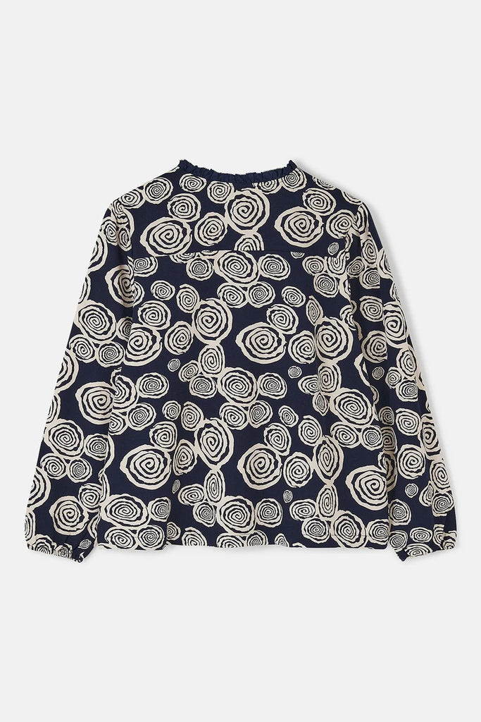 Lighthouse Juliette Blouse Navy Swirl
