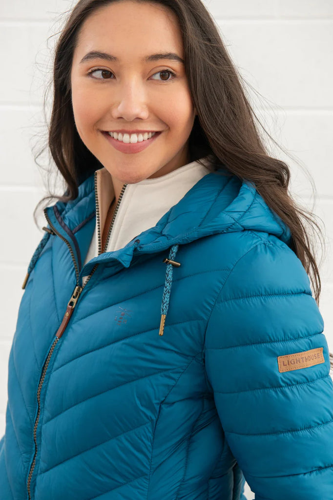 Lighthouse Laurel Ladies Puffa Coat - Teal