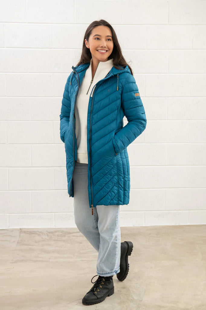 Lighthouse Laurel Ladies Puffa Coat - Teal