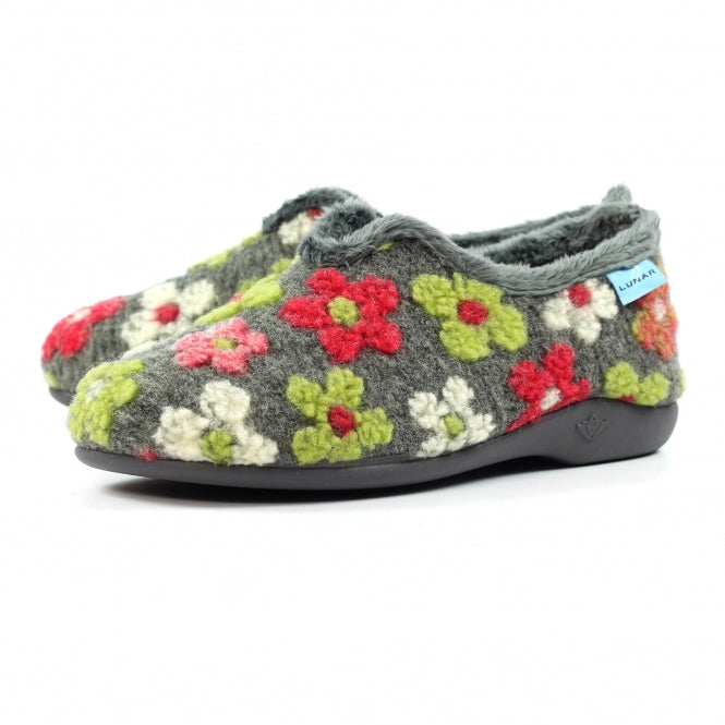 Lunar Lychee Ladies Full Slipper KLA253 GR Grey