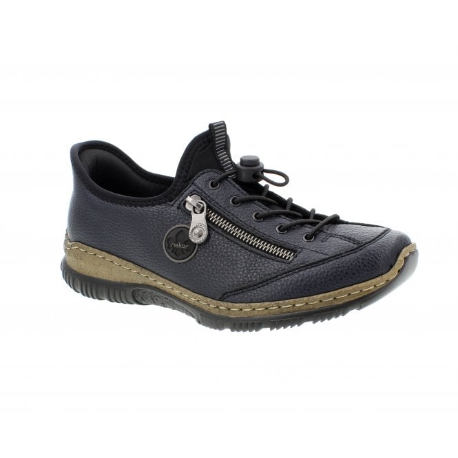 Rieker N3267-15 Ladies Slip In Easy Toggle Shoe Pacific Blue