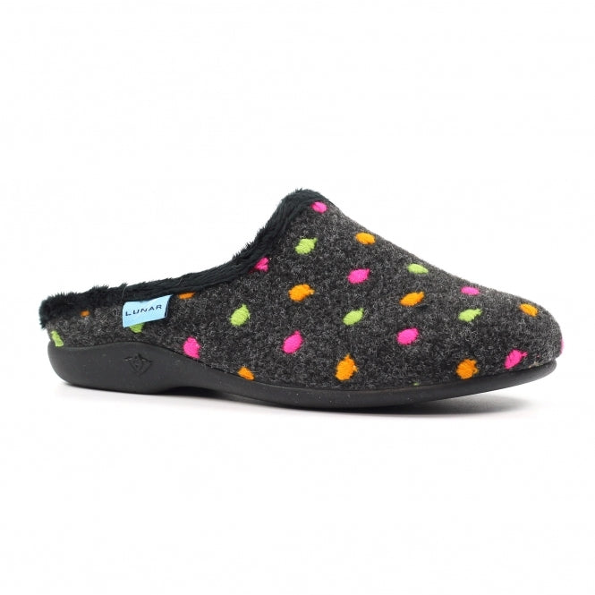 Lunar Peanut Ladies Mule Slipper KLA221 BK Black