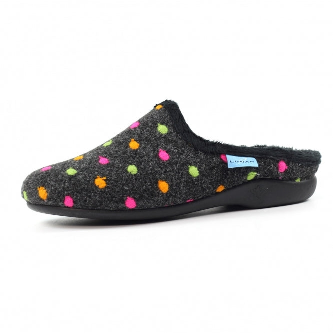 Lunar Peanut Ladies Mule Slipper KLA221 BK Black
