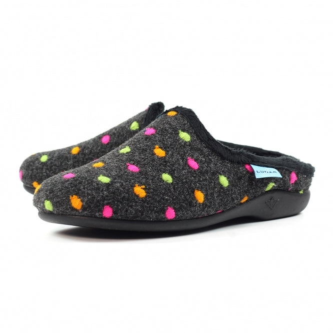 Lunar Peanut Ladies Mule Slipper KLA221 BK Black