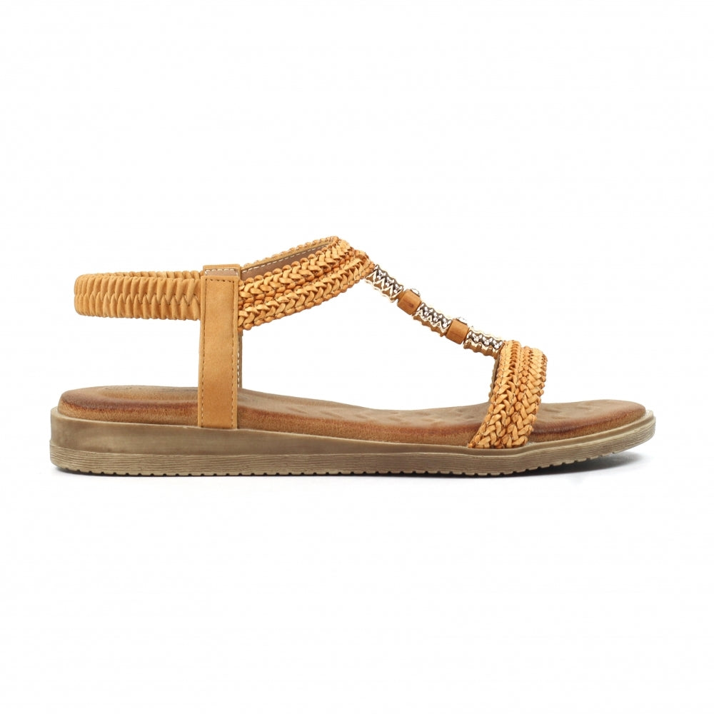 Lunar Portofino Ladies Sandal Camel JLH502