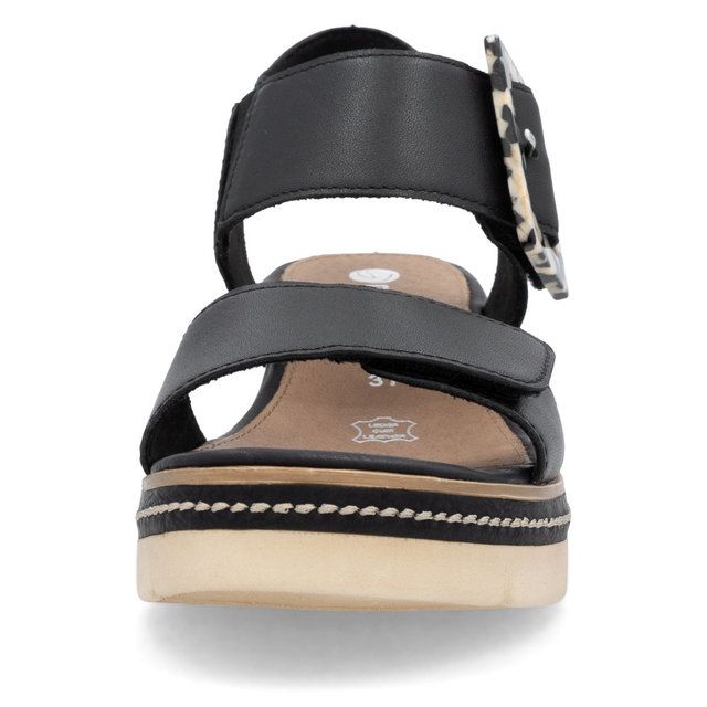 Remonte D2L53-00 Adjustable Low Wedge Sandal Black