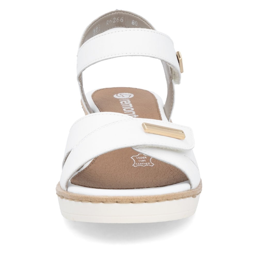 Remonte R6266-80 Adjustable Low Wedge Sandal White