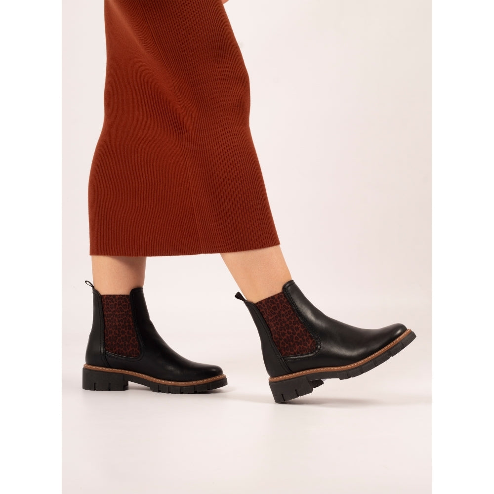 Lunar Ribble Ladies Black Ankle Boot GLB225 BK