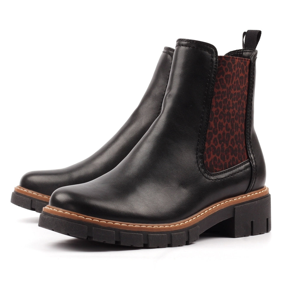 Lunar Ribble Ladies Black Ankle Boot GLB225 BK