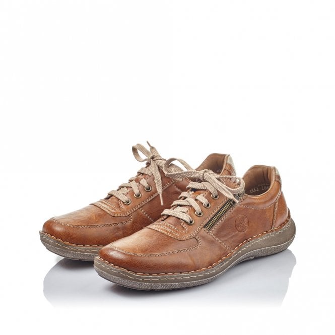 Rieker 03030-25 Mens Shoe with Zip Tan