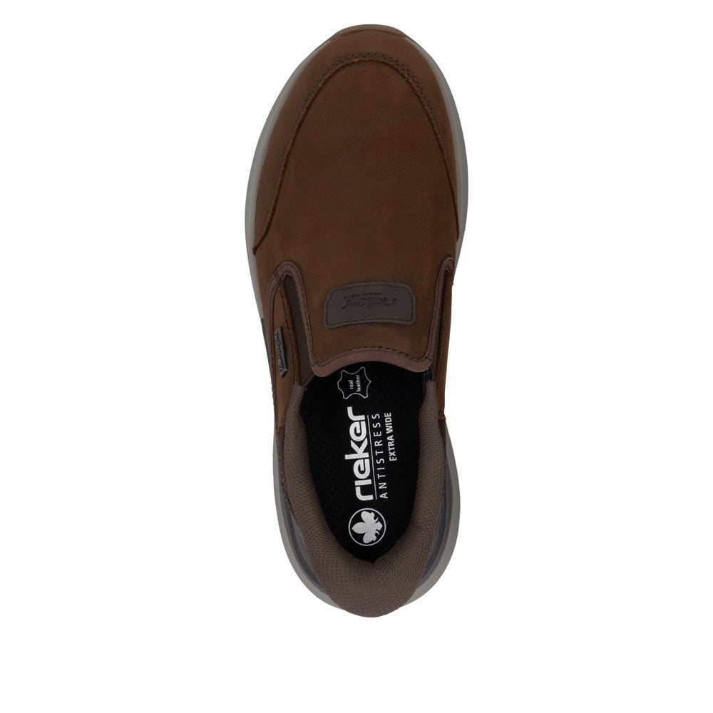 Rieker 06052-22 Mens RiekerTex Slip On Casual Shoe Brown