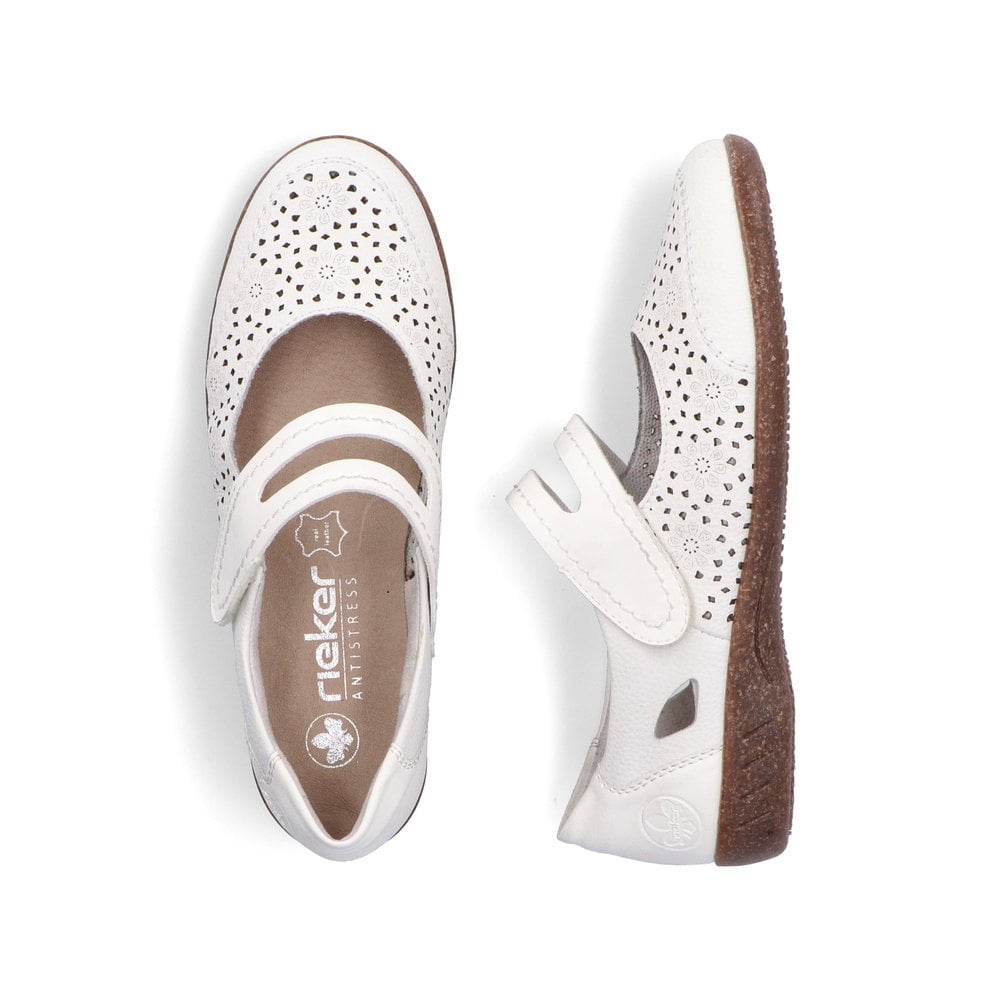 Rieker 47675-80 Wide Fit Mary Jane Style White