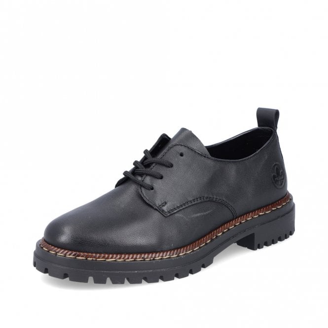 Rieker 52052-00 Ladies Lace Up Shoe Black