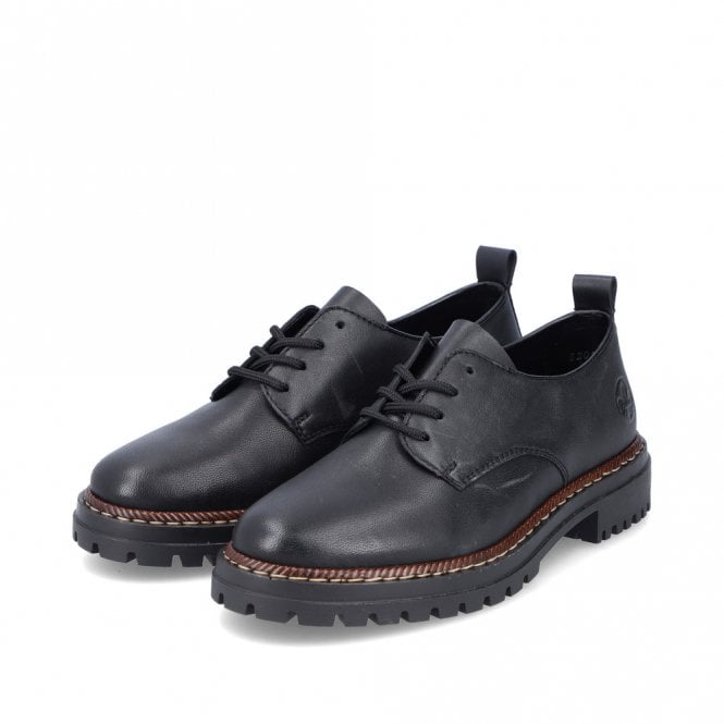 Rieker 52052-00 Ladies Lace Up Shoe Black