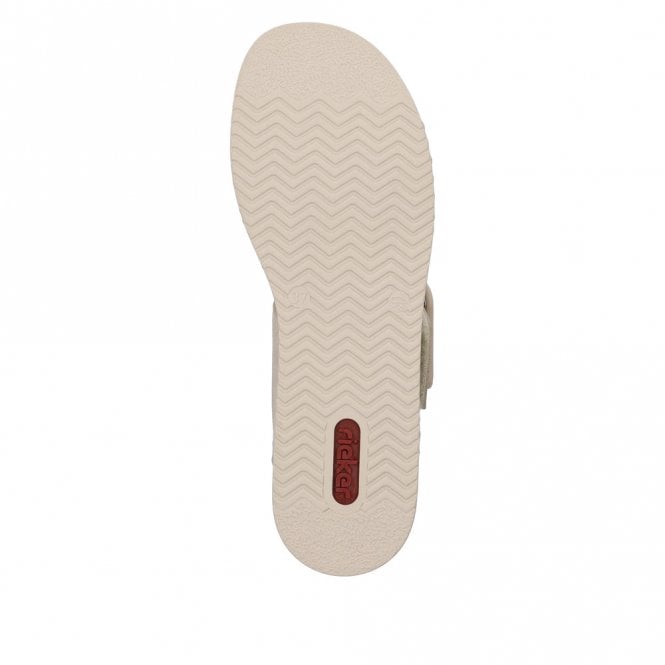 Rieker 62950-62 Ladies Adjustable Flatform Sandal Nude