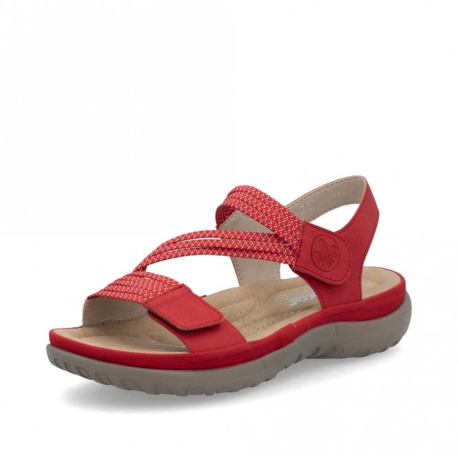 Rieker 64870-33 Ladies Duel Fasten Sandal Red