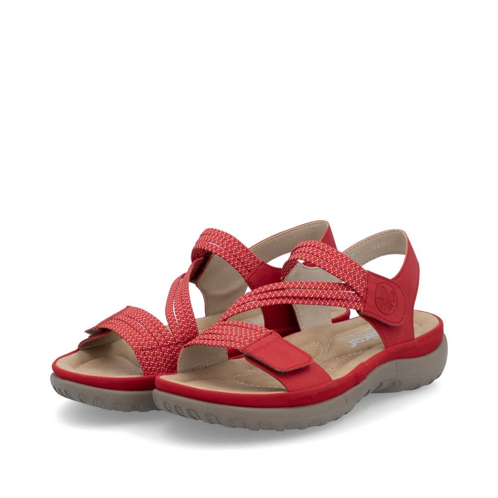 Rieker 64870-33 Ladies Duel Fasten Sandal Red