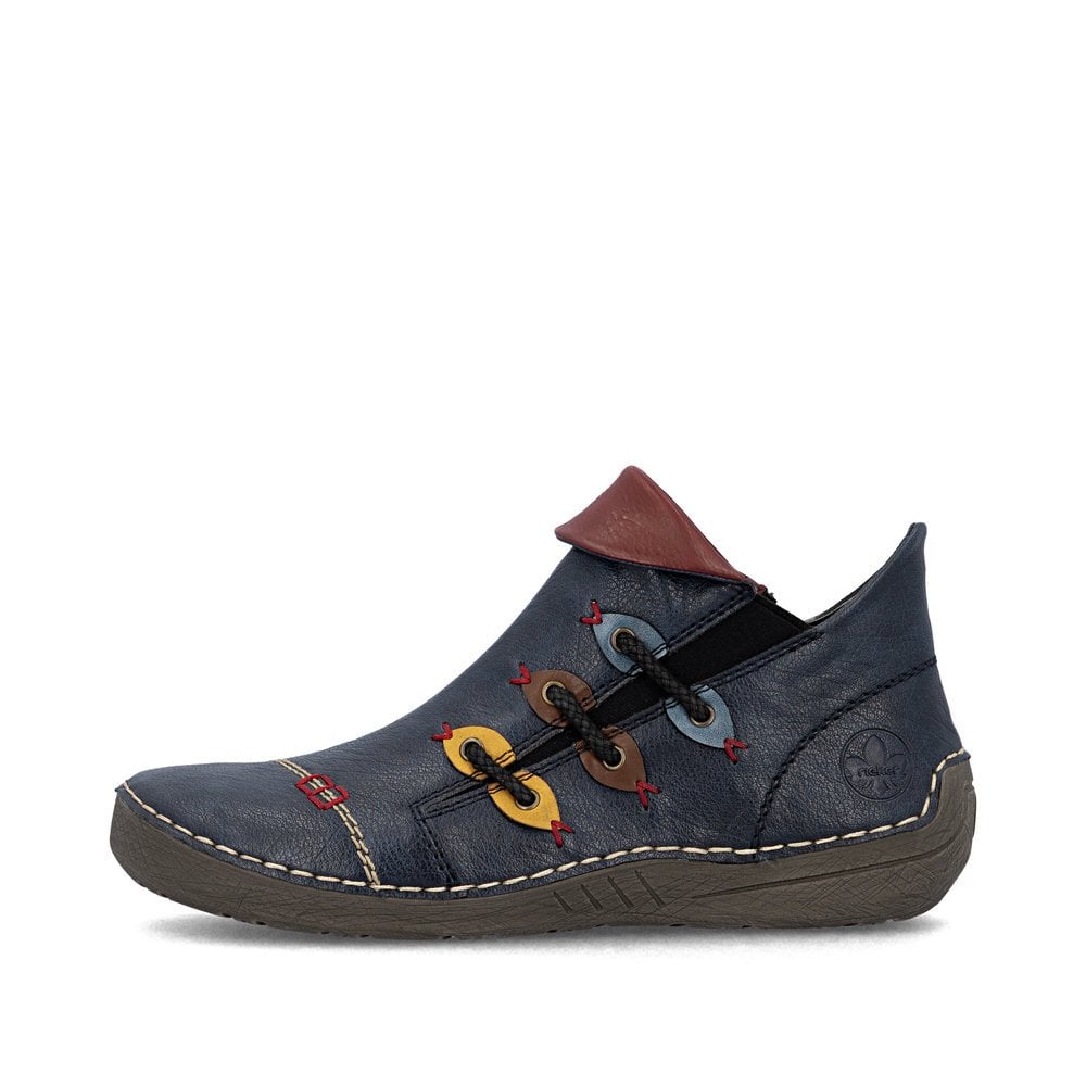 Rieker 72581-14 Ladies Zip Ankle Boot Ocean/Wine