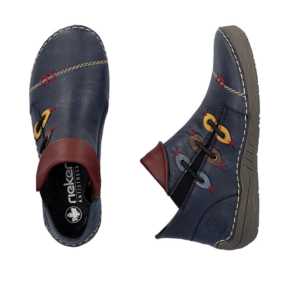Rieker 72581-14 Ladies Zip Ankle Boot Ocean/Wine
