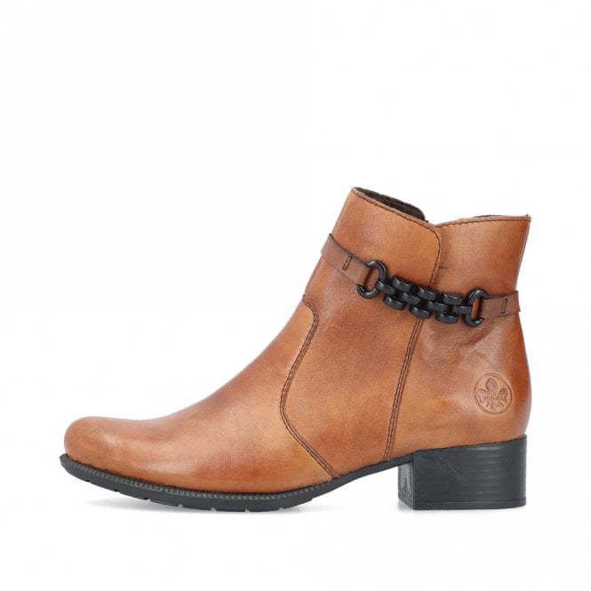 Rieker 78676-25 Ladies Heeled Ankle Boot Chestnut