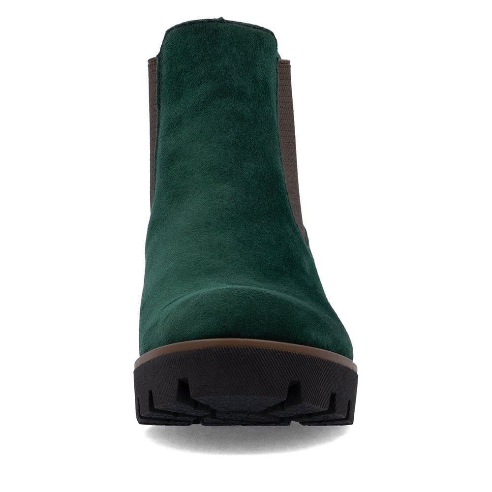 Rieker 79265-55 Ladies Suede Ankle Boot Bottlegreen