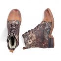 Rieker 94611-90 Ladies Lace Up Ankle Boot Brown Multi