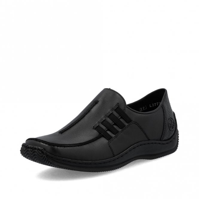 Rieker L1777-00 Ladies Slip On Shoe Black