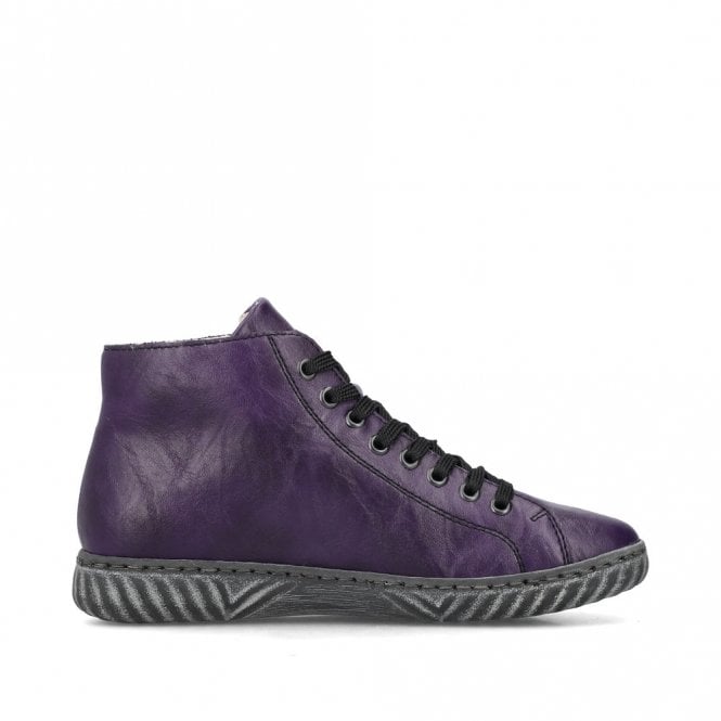 Rieker Zip & Lace Boot N0921-31 Ladies Boot Aubergine