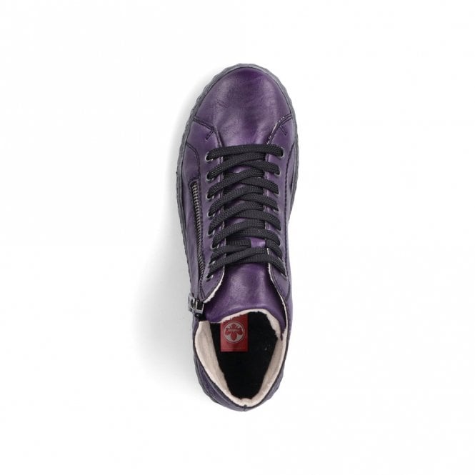 Rieker Zip & Lace Boot N0921-31 Ladies Boot Aubergine