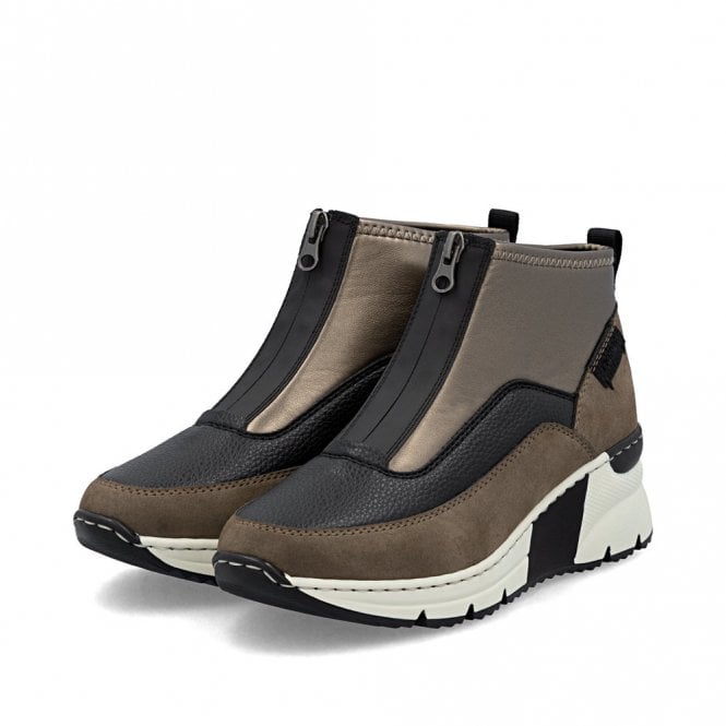 Rieker Wedge/Zip Boot N6352-25 Brown