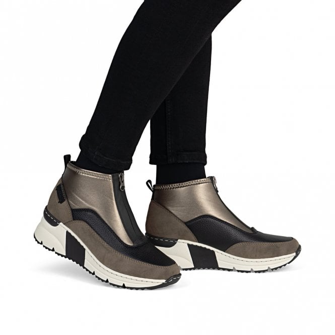 Rieker Wedge/Zip Boot N6352-25 Brown