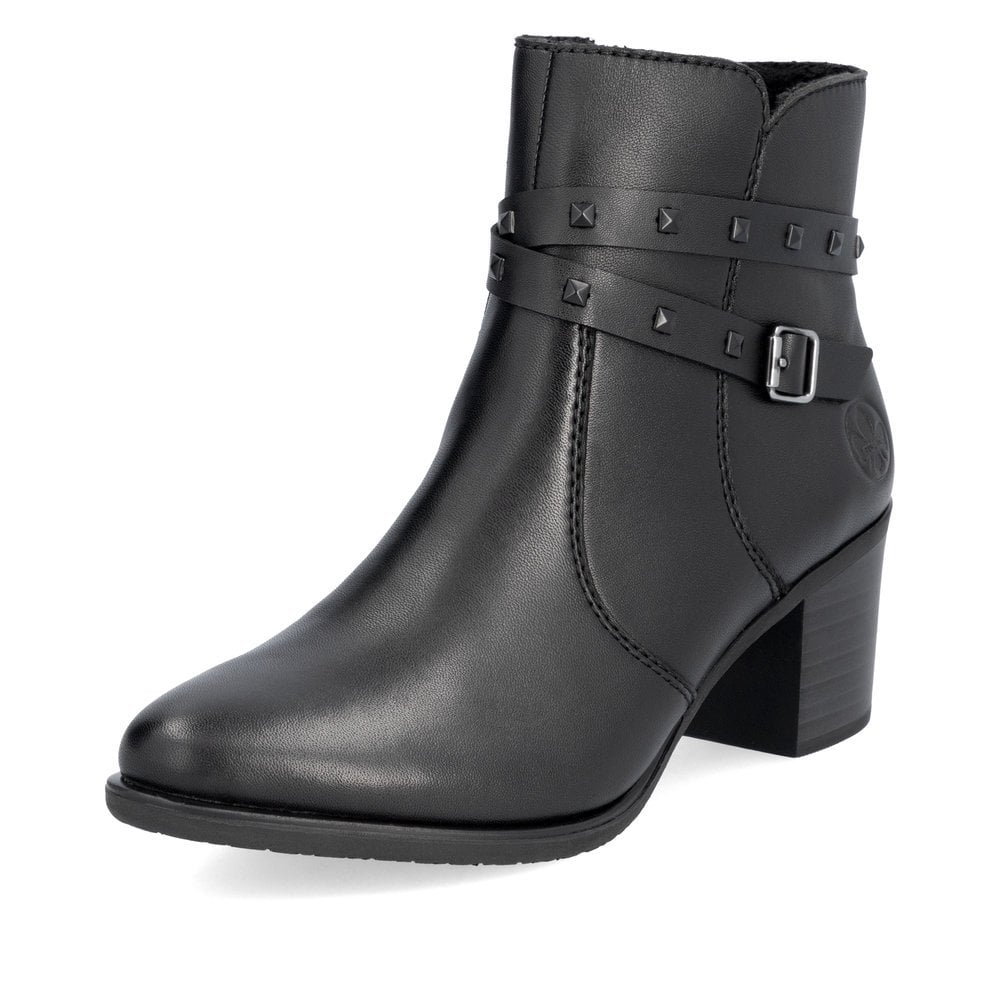 RIEKER Y2059 LADIES BLACK ANKLE BOOT