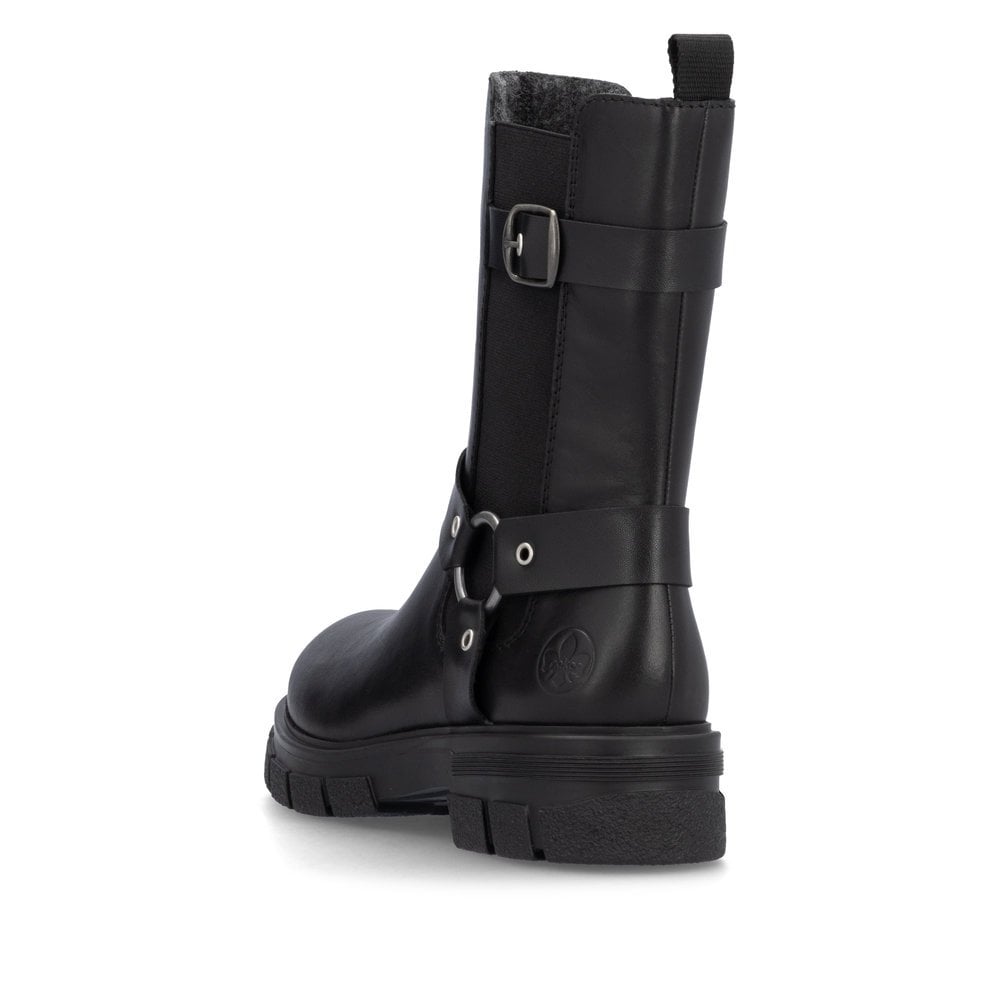 Rieker Z9177-00 Ladies Zip Ankle Boot Black