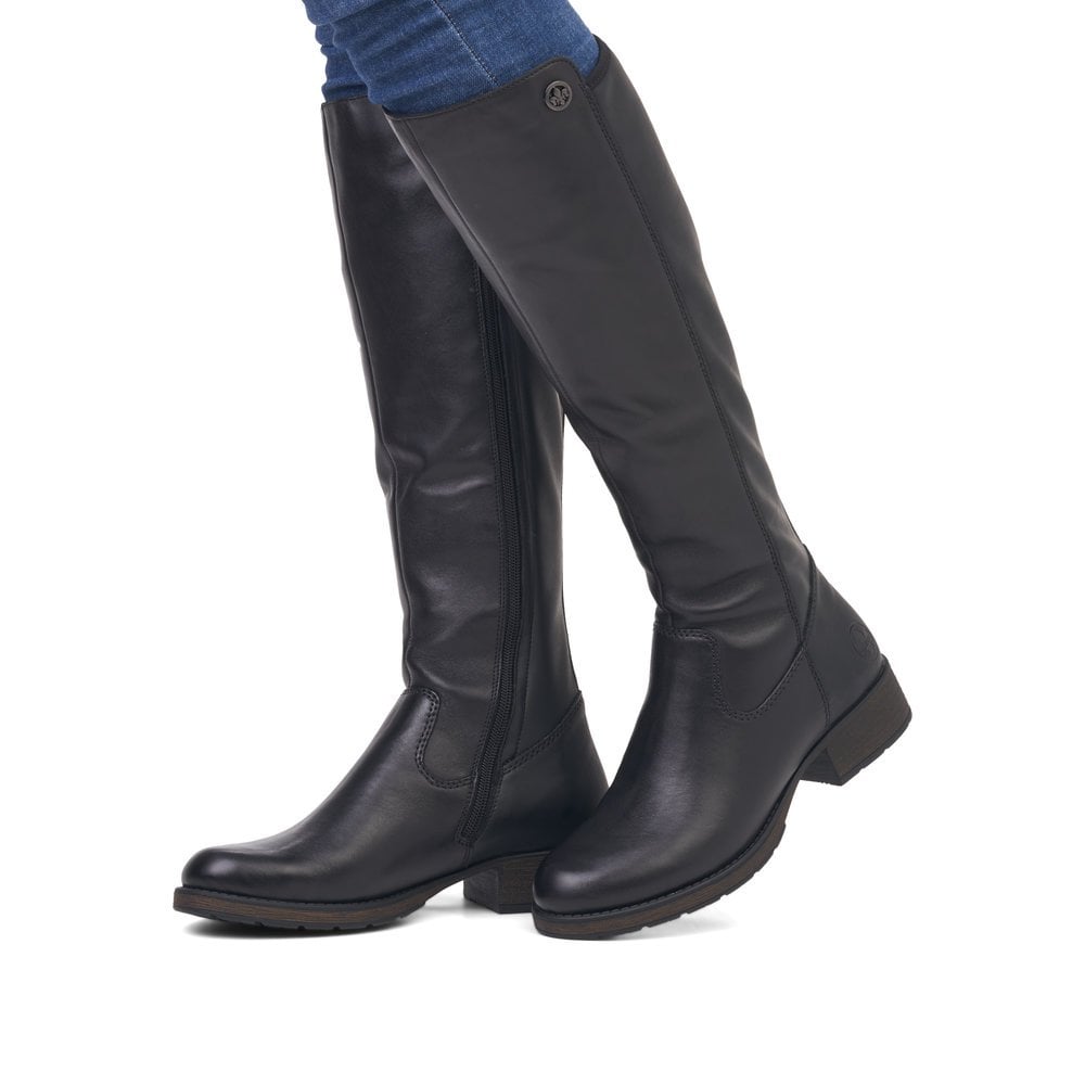 Rieker Z9591-01 Long Stretch Calf Boot Black