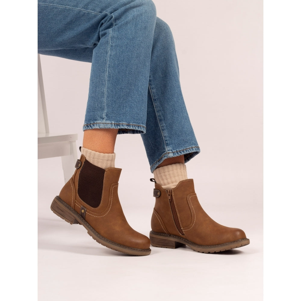 Lunar Roxie III Ladies Ankle Boot Tan GLB217 TN