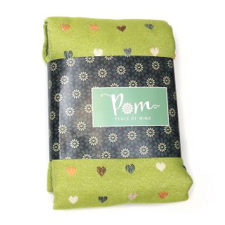 POM Tiny Hearts Reversible Jacquard Scarf 52726 Lime/ Ecru