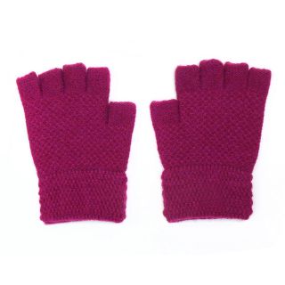 POM Fingerless Knitted Gloves 90138 Magenta